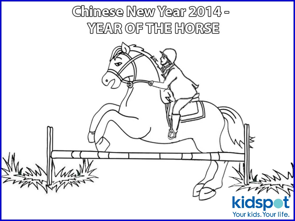 free horse jumping coloring pages