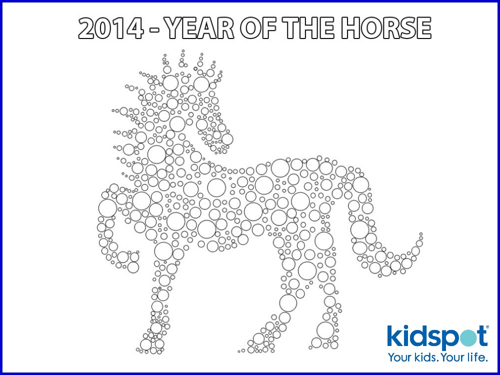 chinese horse coloring page