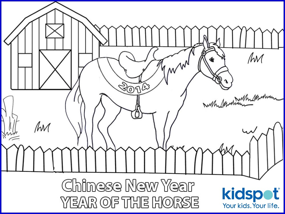 chinese horse coloring page