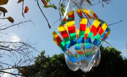 Make a rainbow wind spinner