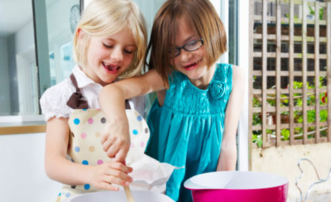 girls playing with playdough