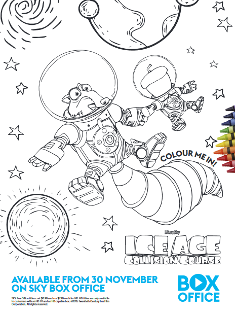 Ice Age Collision Course colouring page