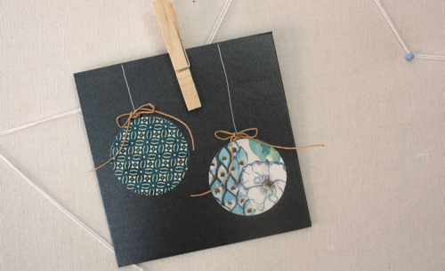 Paper bauble Christmas card