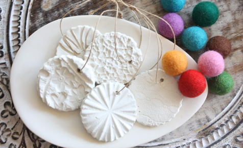 Pressed clay ornaments