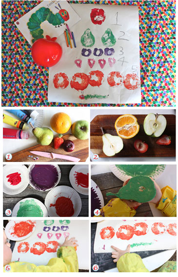 Very hungry caterpiller fruit stamps