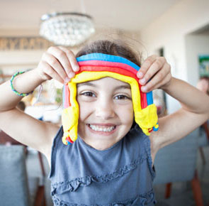 play dough rainbows