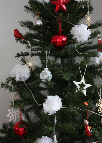 Christmas tissue pom poms