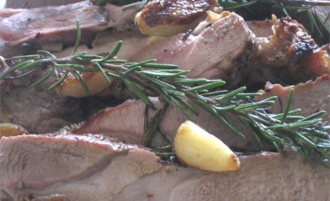 BBQ garlic leg of lamb
