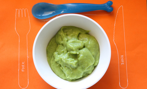Bean, pea and potato puree