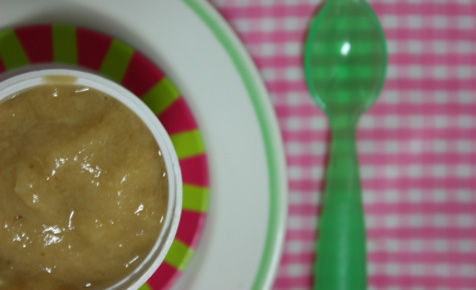 Pear peach and banana puree