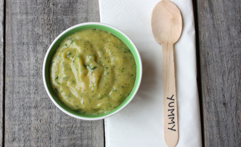 Zucchini, potato and spinach mash