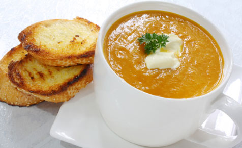Red lentil and pumpkin soup