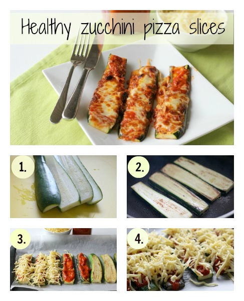 Healthy zucchini pizza slices