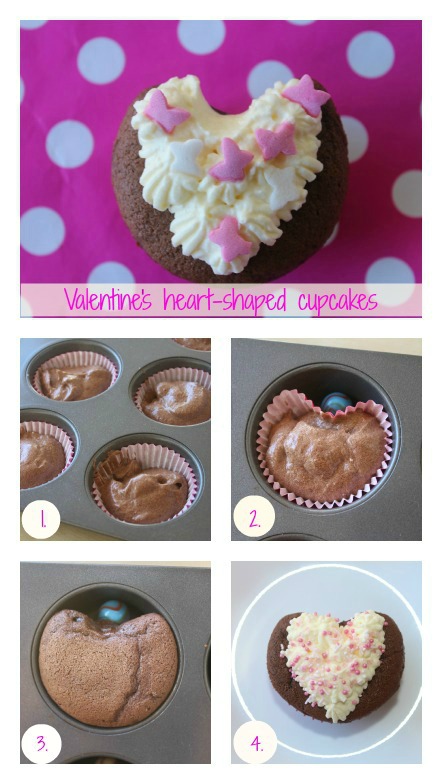 Heart shaped cupcakes