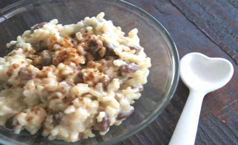 Brown rice pudding with cinnamon