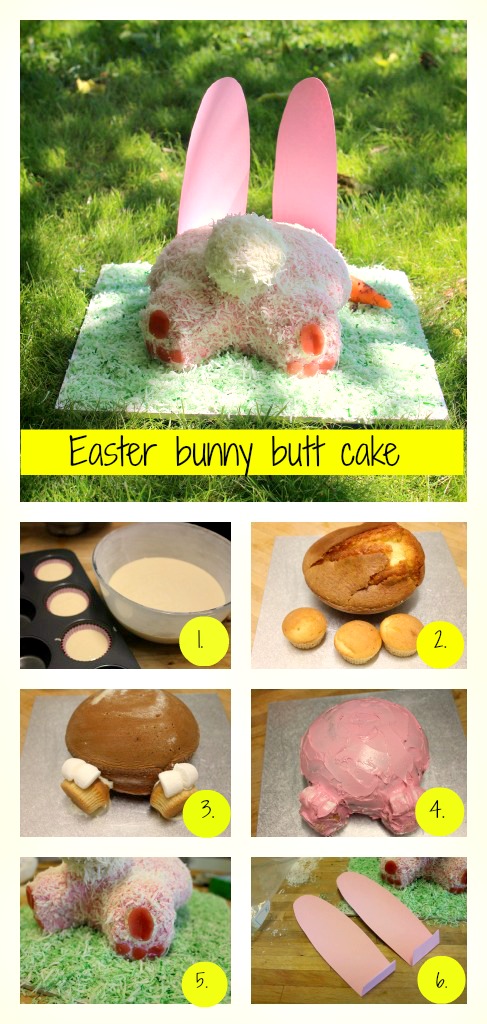 Easter bunny butt cake