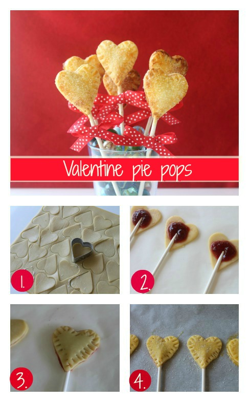 Valentine pie pops