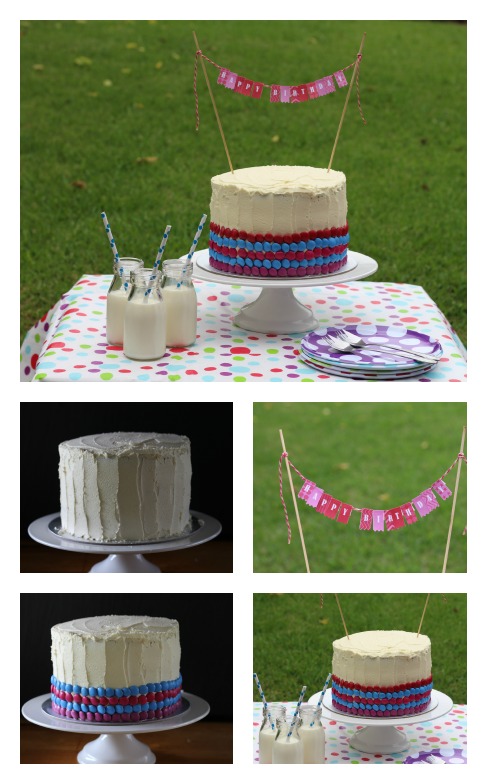 Bunting birthday cake