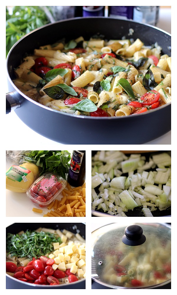 One pan caprese pasta