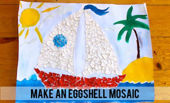 Egg shell mosaic on Kidspot