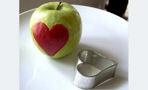 Apple skin heart art