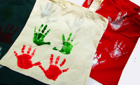 Handprint tote bag