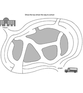 Free Online Printable Kids Games - School Bus Maze