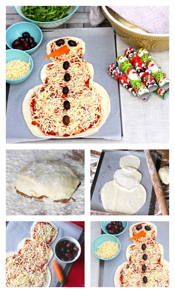 Snowman pizza