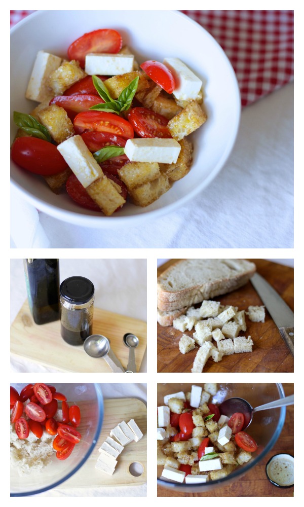 Tomato, feta nad bread salad