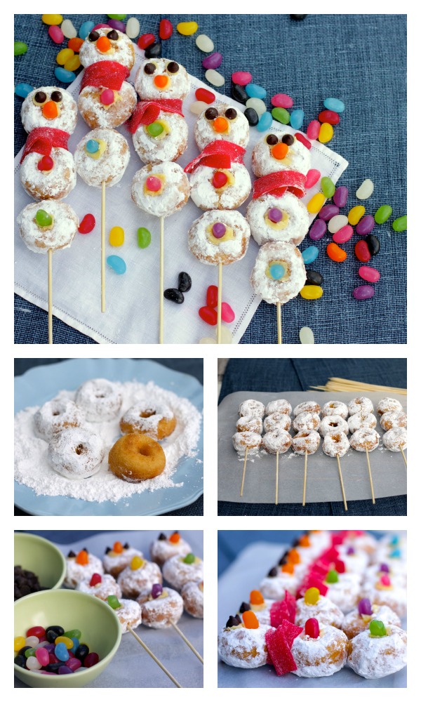 Snowman doughnut sticks