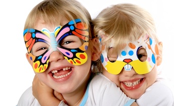 Kids in masks