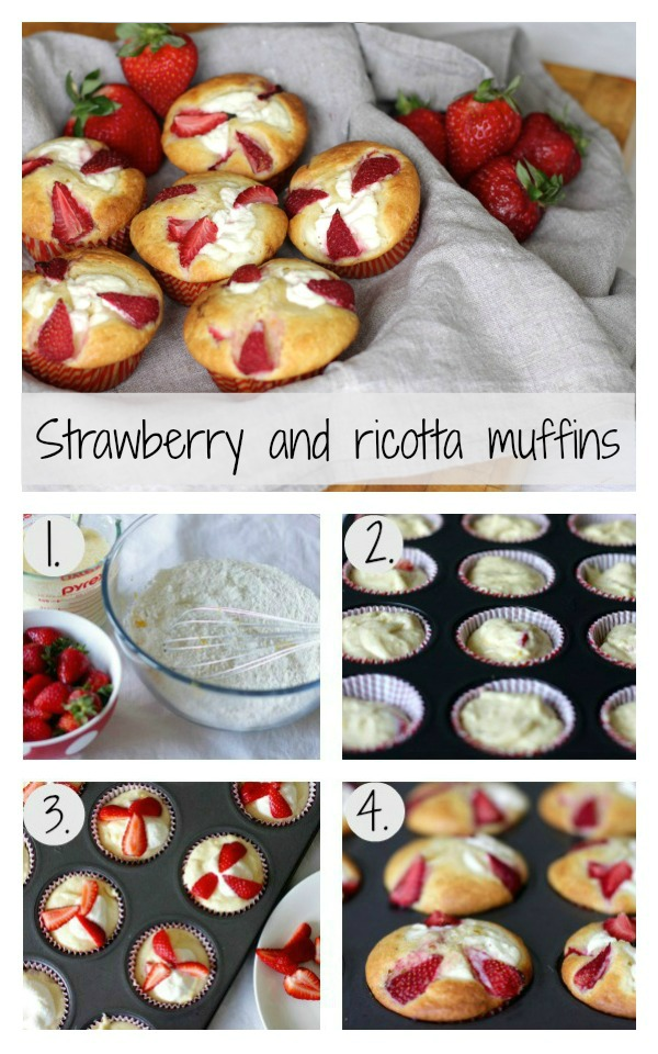 Strawberry and ricotta muffins