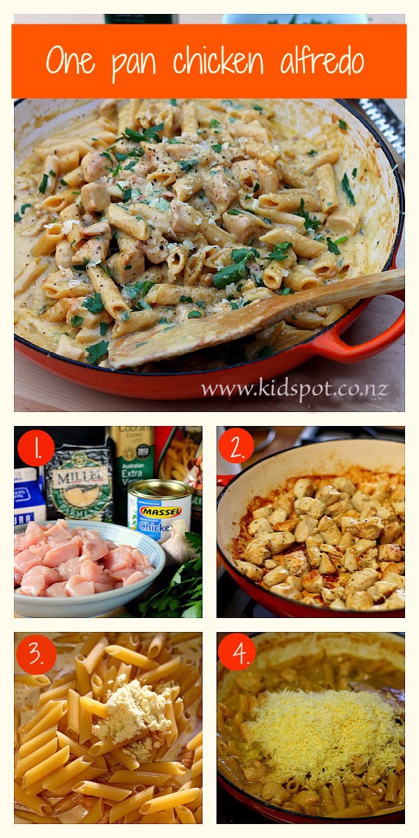 One pan chicken alfredo