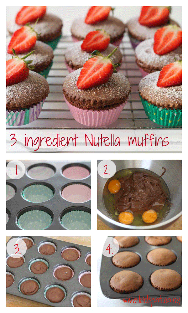 3 ingredient Nutella Muffins