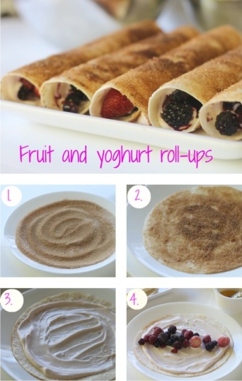 Fruit and yoghurt roll-ups