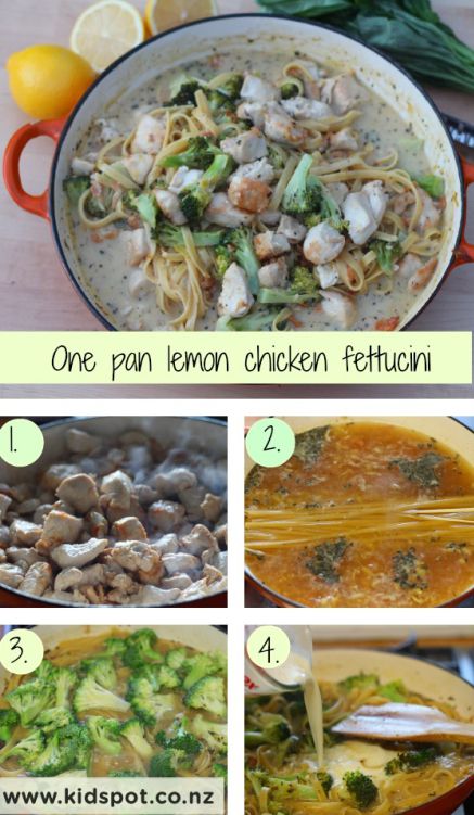 one pan lemon chicken fettucini