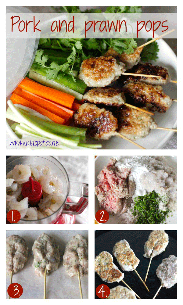 Pork and prawn pops