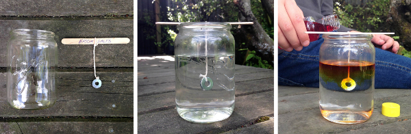 salt crystals in a jar