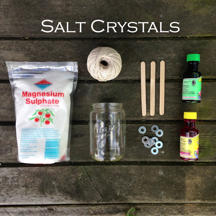 salt crystals in a jar