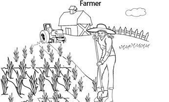 Free Printable - Farmer - Colouring Pages