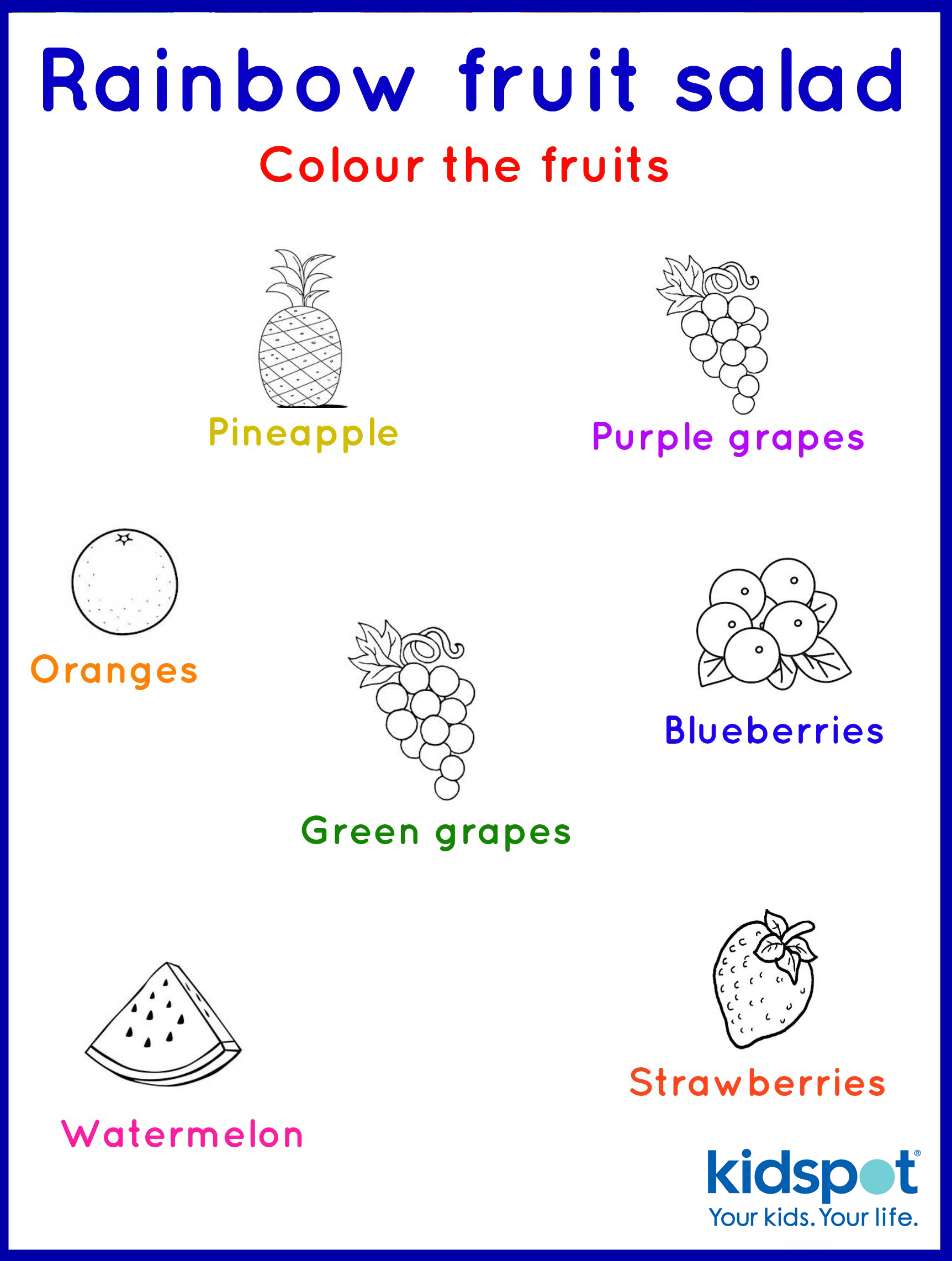 Fruit Salad Free Printable Cooking With Kids