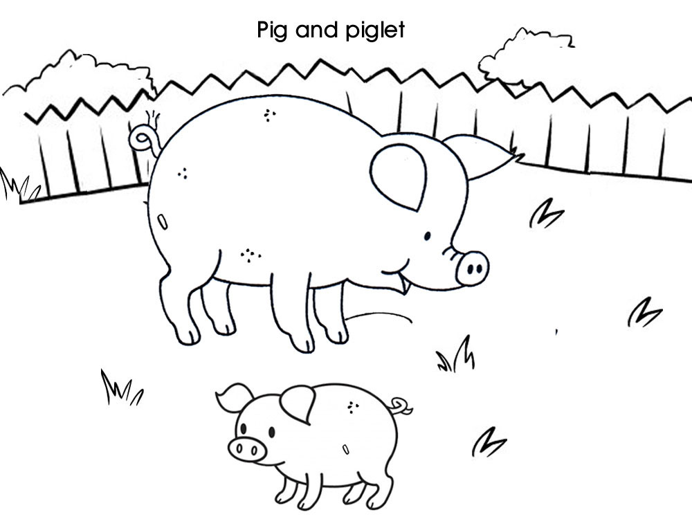 Pig and piglet